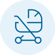 Baby stroller representing parental leave benefits